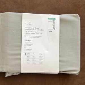 Simons Maison Bamboo Cotton Twin Sheet Set in Gray New With Tag 2 sets available